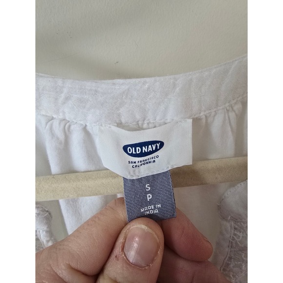 Old Navy White Cotton Lace Crochet Maxi Dress Womens Small Boho Beach - Picture 4 of 7